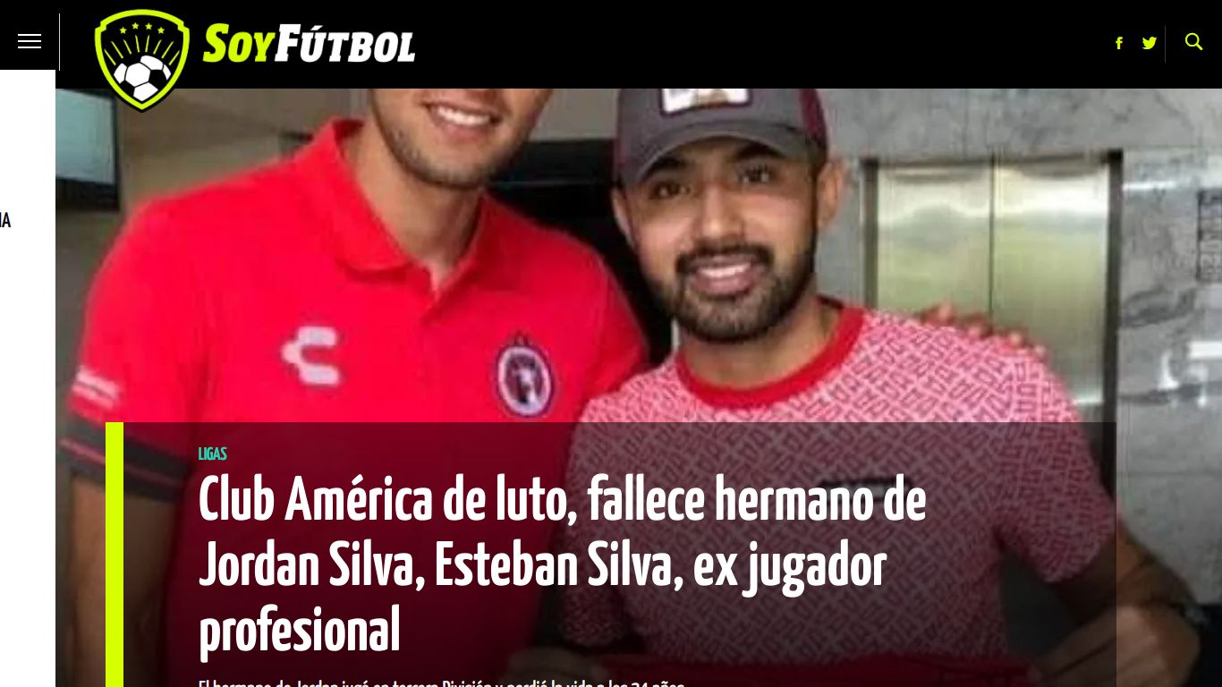 Club América de luto, fallece hermano de Jordan Silva, Esteban Silva ...